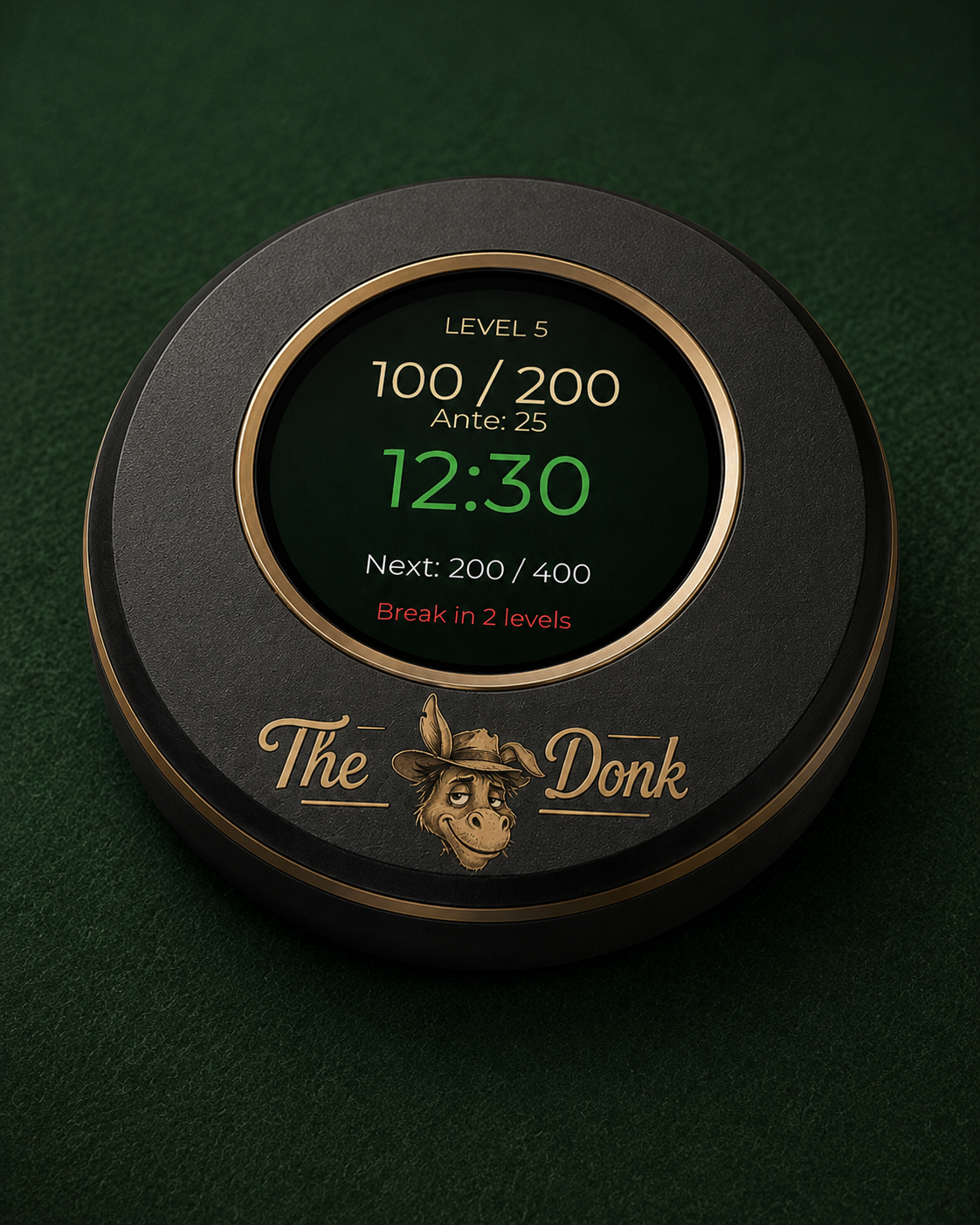 The Donk Button — smart dealer button on the felt