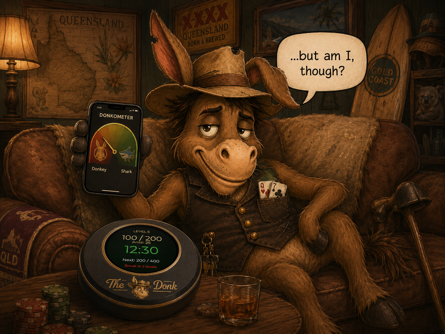 Donk on a couch wondering if he's a donk